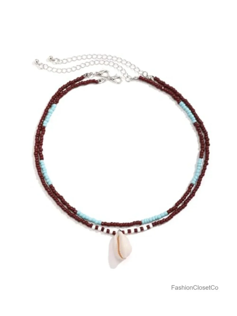 Boho Beaded Choker Necklace Layered Starfish Shell Charm Summer Beach Jewelry